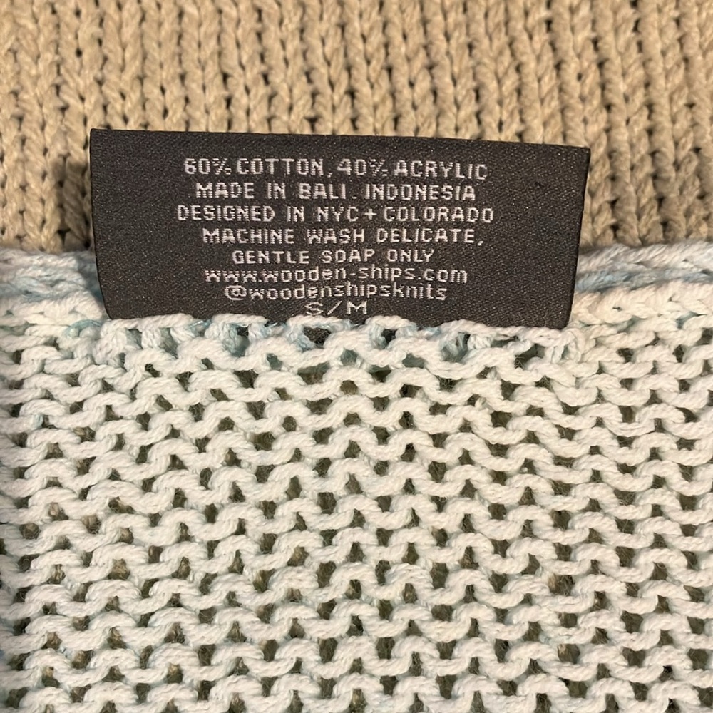 Wooden Ships blue tan sweater S / M - Picture 6 of 6